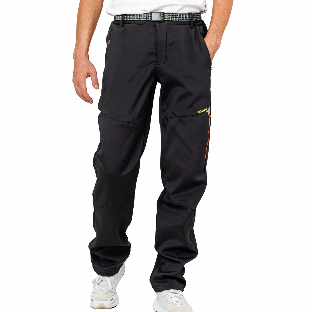 Pantaloni Invernali All'aperto da Uomo Foderato in Pile Antivento da Neve Pantaloni Soft Shell Caldo Escursionismo A Piedi Golf Pesca Arrampicata Pantaloni
