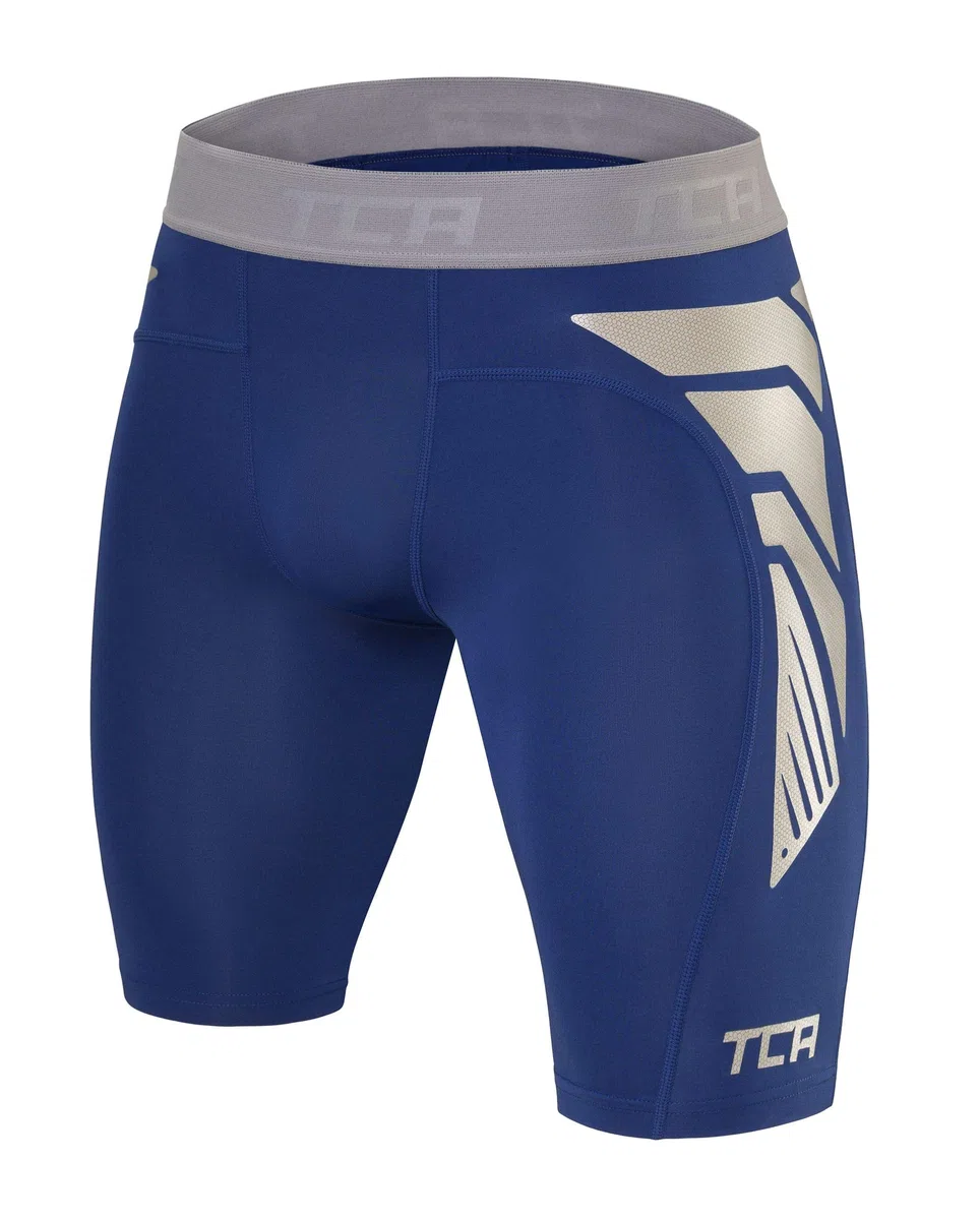 TCA Shorts Carbonforce Termici a Compressione per Ragazzo - Blu, M Ragazzi (8-10 Anni)