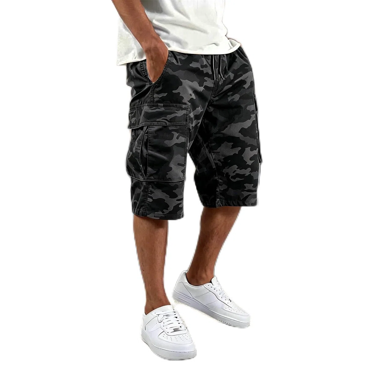 Pantaloncini Uomo Estivi Cargo Bermuda Cargo Shorts - Con Tasche Pantaloni Corti Slim Fit Multi-Tasche In Cotone Pantaloncini Da Lavoro Casual Sportivi Leggero Shorts Campeggio Vacanza Spiaggia