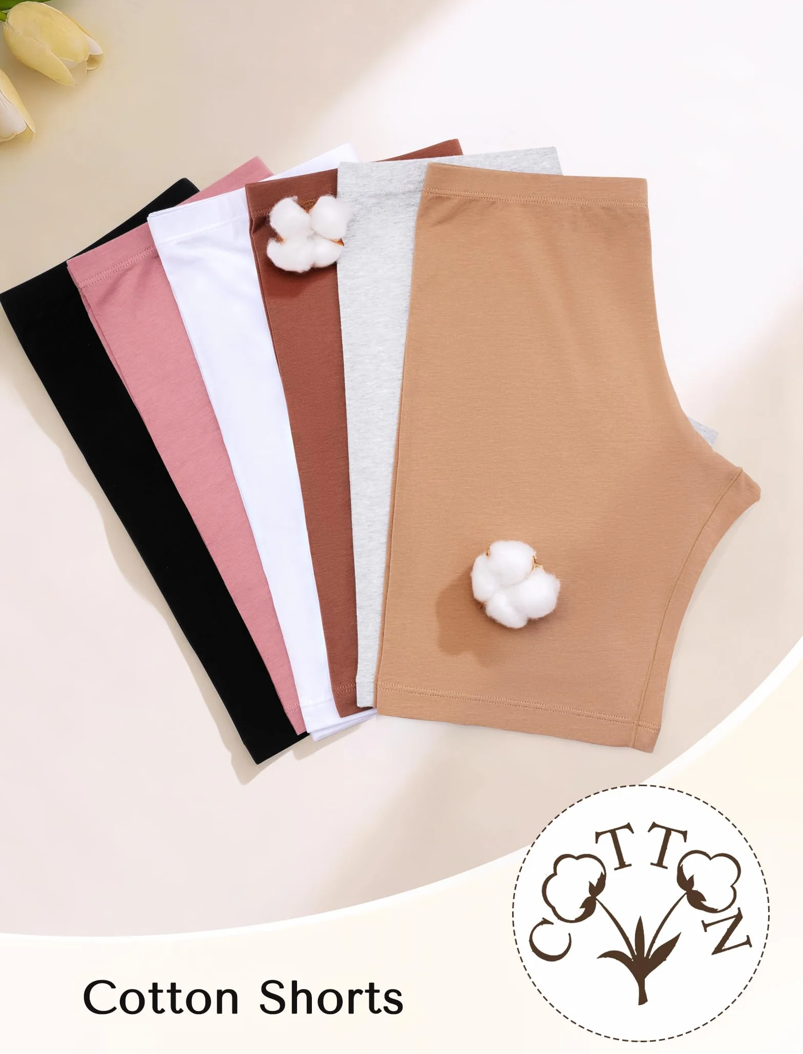 VOENXE Boxer da Donna Cotone Mutande Pantaloncini Sottogonna Donna Culotte Antisfregamento Leggings Corti Culotte Mezza Gamba Cotone Sport Hot Pant Vita Alta Pacco da 4