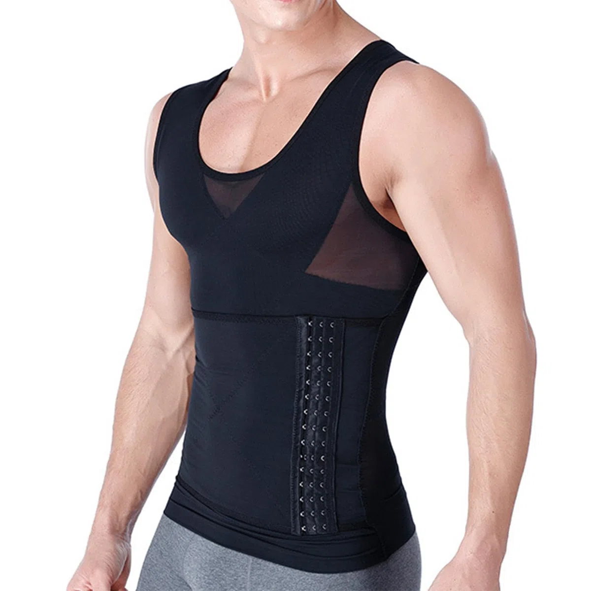 Contenitiva Uomo Compressione - Snellente Intima Elasticizzato Fitness Canottiera Dimagrante Pancia Canotta Shapewear Indumento Da Indossare Sotto Giacca Per Ufficio E Lavoro Palestra Vita Quotidiana