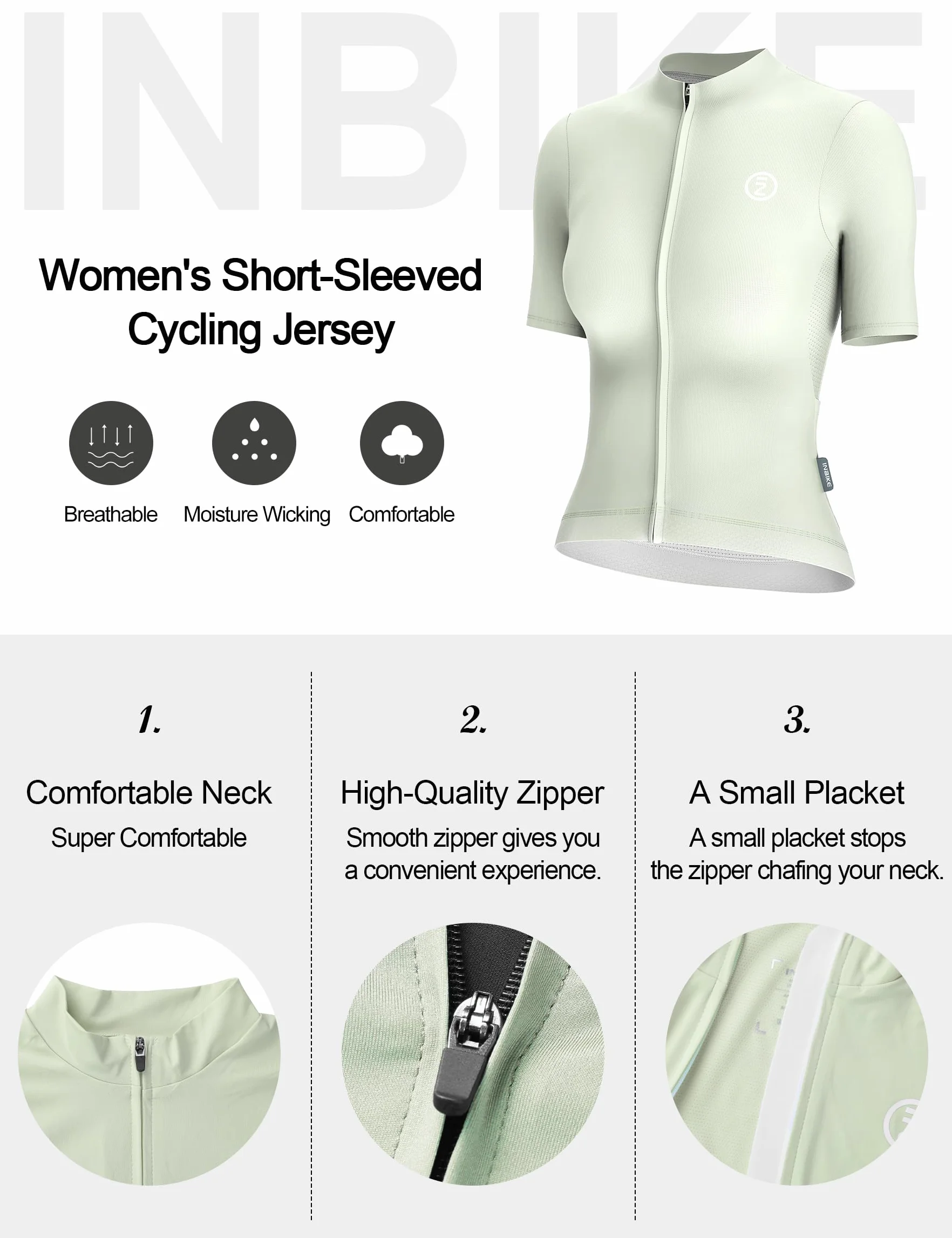 INBIKE Maglia Ciclismo Donna Estiva Maglia MTB Maniche Corte Maglia Bici Donna Traspirante Asciugatura Rapida Assorbente dal Sudore