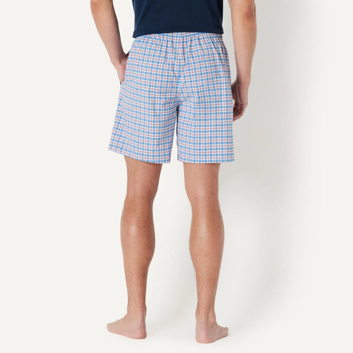 Amazon Essentials Pantaloncini del Pigiama da Casa in Popeline di Cotone Elasticizzato Uomo, Confezione de 2