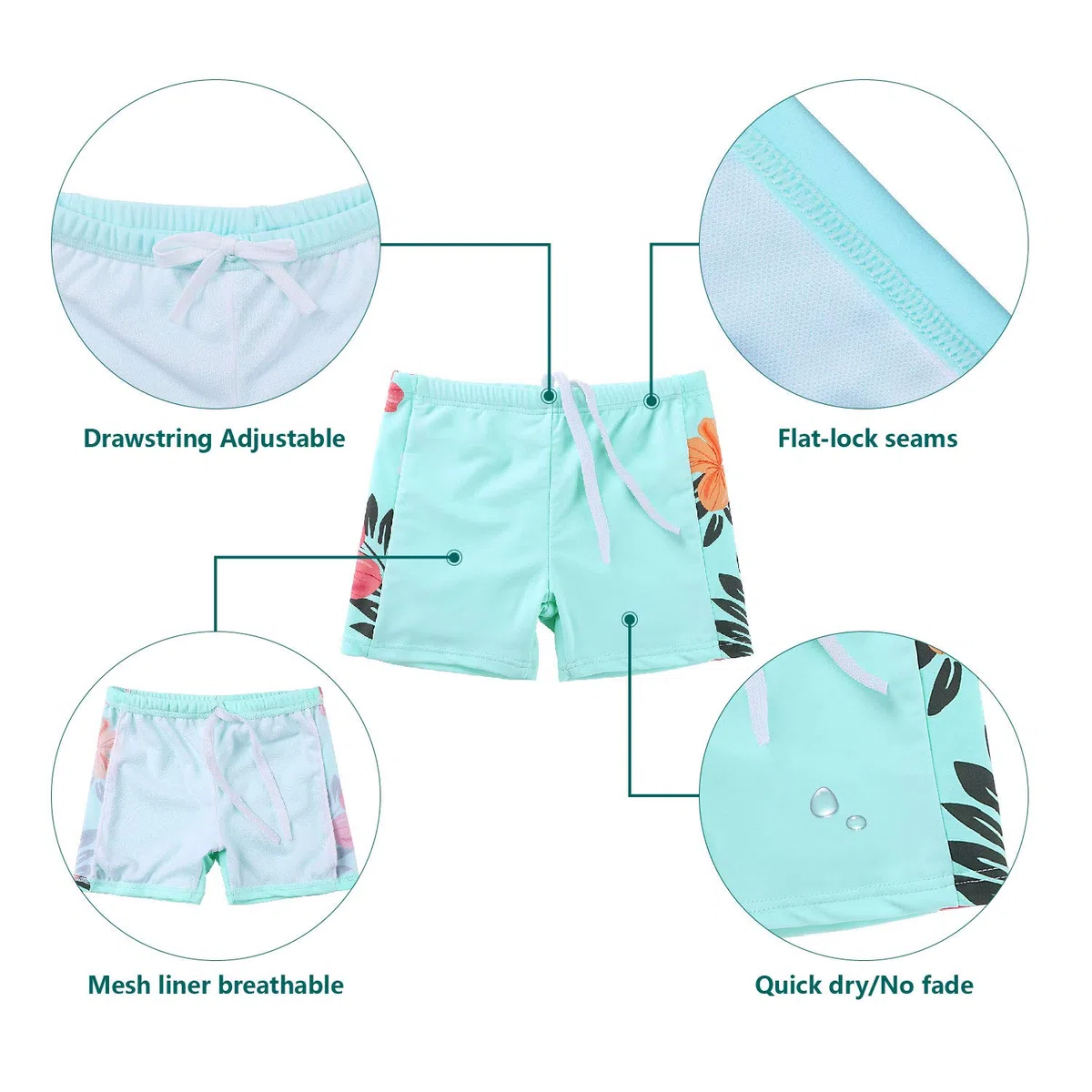 Ragazze Sunwear - Bambina Bambini Junior Maniche Corte Due Pezzi Costumi Bagno da Maglietta e Pantaloncini Rash Guard Anti UV UPF 50+ Set Spiaggia
