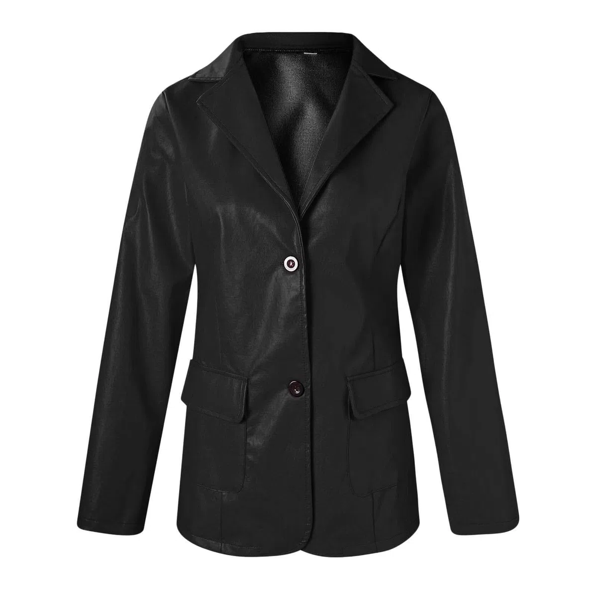 Giacca in similpelle da donna Punk PU blazer Y2K Retro Camicetta a maniche lunghe, con colletto a risvolto, per il tempo libero, elegante bomber