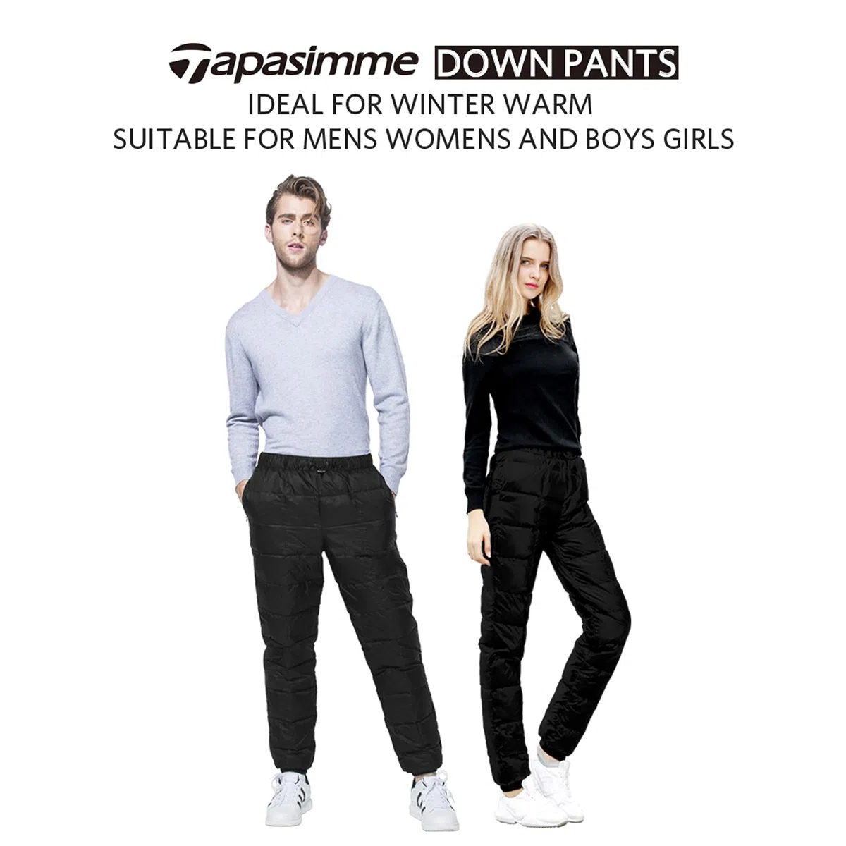 Outdoor Winter Warm Down Pants Pantaloni da Sci Termici Ripiegabili per la Neve Invernale