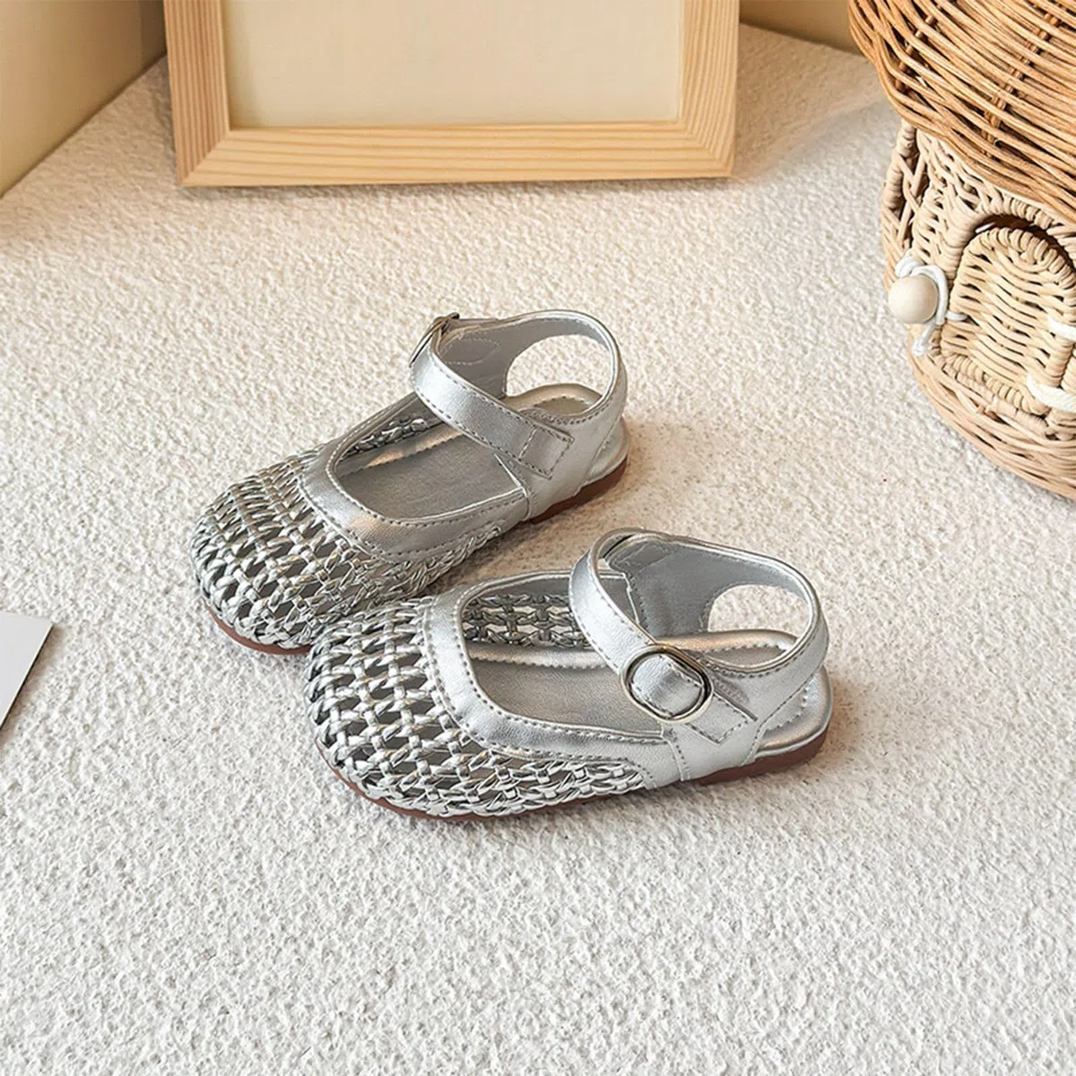 Sandali bambina, Sandali per bambine e bambini, estivi, traspiranti, in tessuto Mary Jane, con design traforato, comodi da indossare ogni giorno