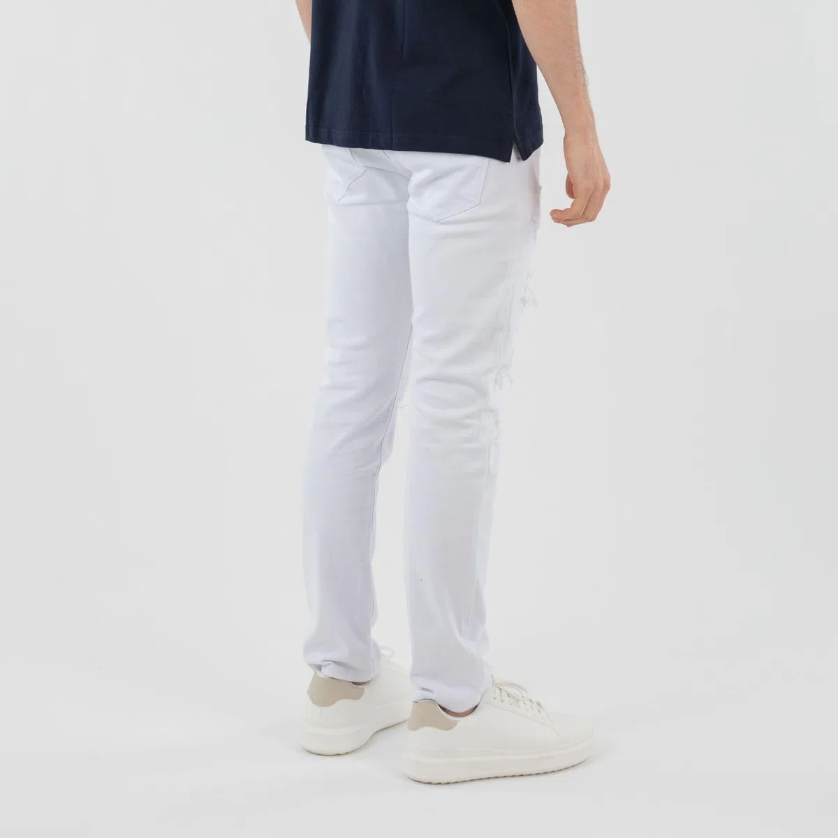 TONY BACKER - Jeans Strappati Uomo, Jeans Regular Fit Elasticizzati, Denim Uomo Casual Fashion, Straight Comfort, Neri e Bianchi, Taglie 44-54 Art. YG3424