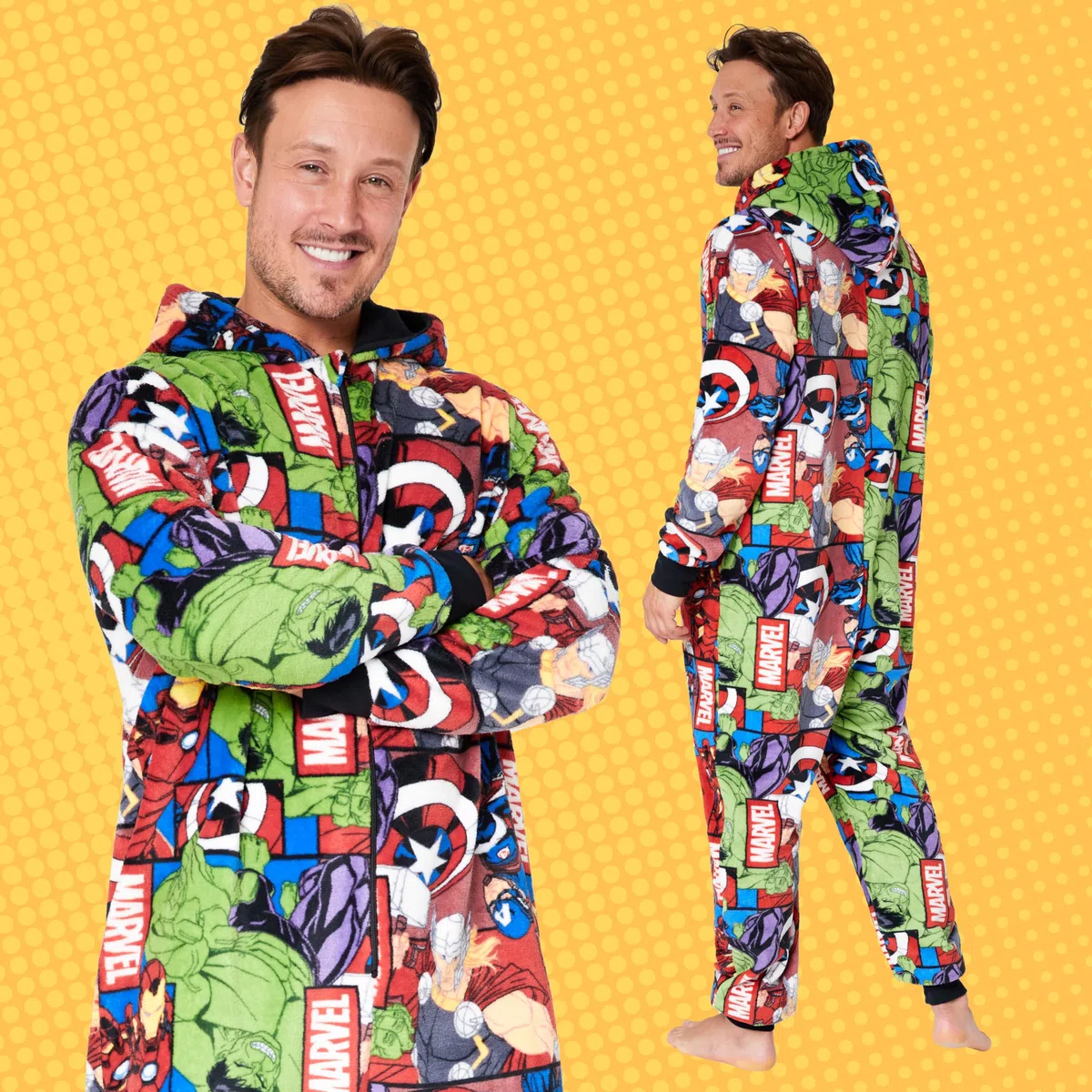 Marvel Fleece Pajama Pagliaccetto Adulto Uomo