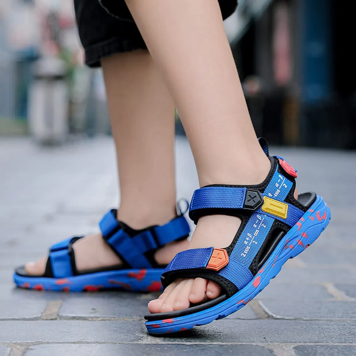 Generico Sandali Mare bambini Scarpe Estive da Spiaggia Moda Studente Sicure e Confortevoli Comodi Sandalo Cuoio Artificiale Sportivi Antiscivolo Trekking Estate Unisex Comode