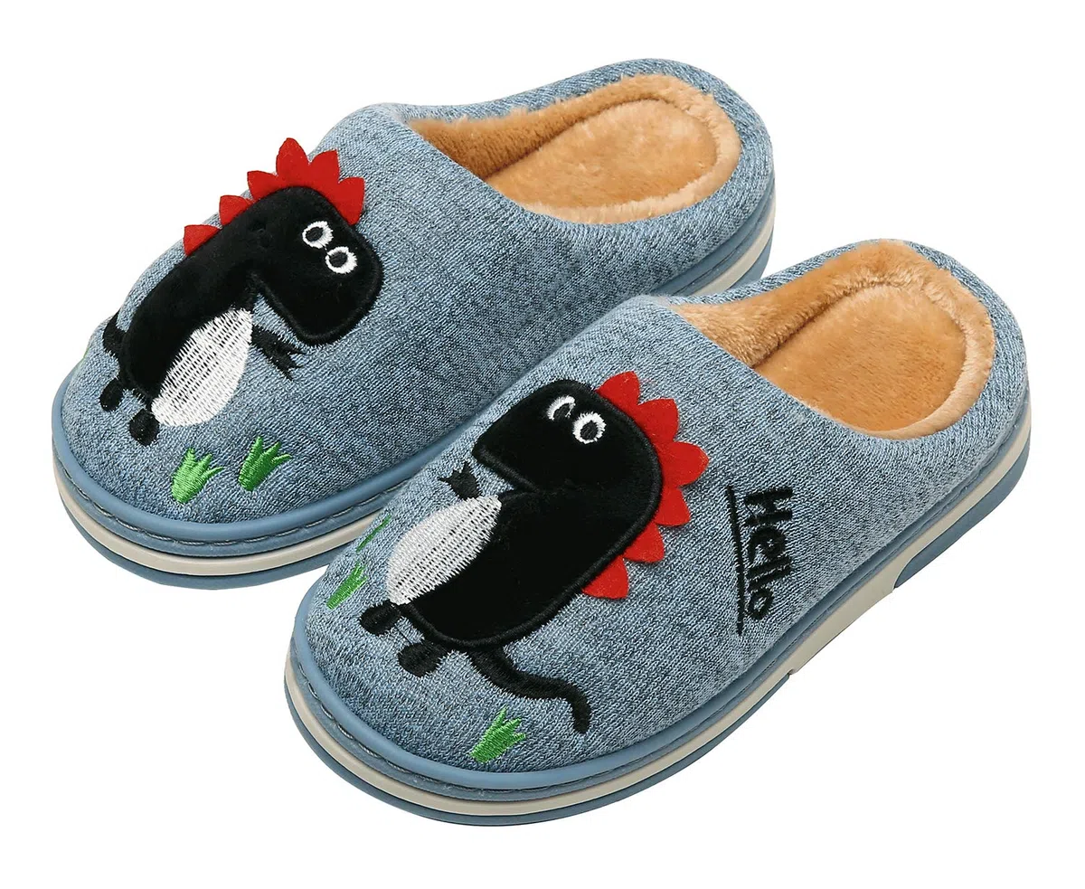 INMINPIN Inverno Pantofole da Casa Bambini Caldo Peluche Pantofola da Invernali Carino Dinosauro Comode Ciabatte Interne di Cotone per Ragazze Ragazzi