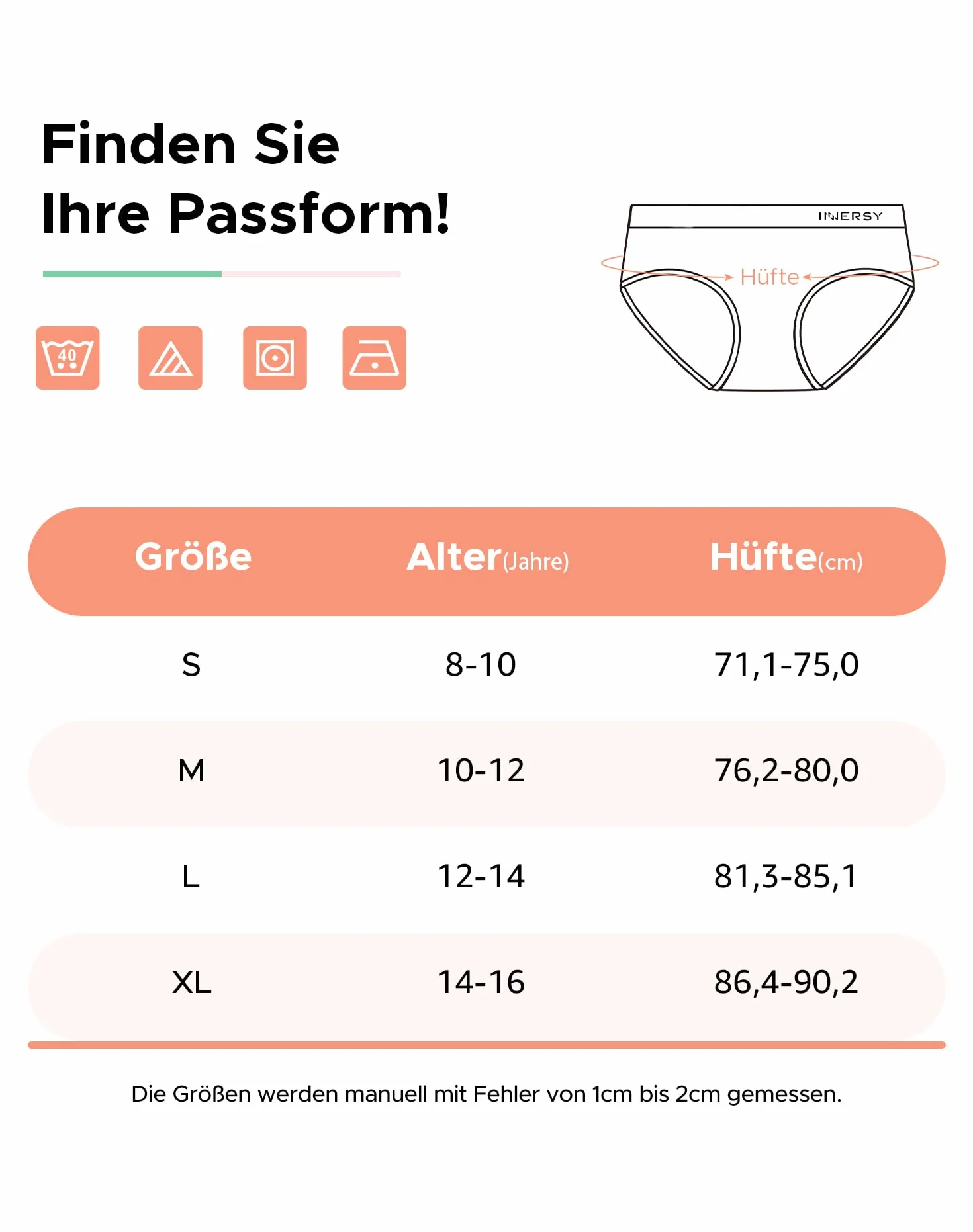 INNERSY Mutandine per ragazze e bambine, in cotone, morbide, confezione da 6