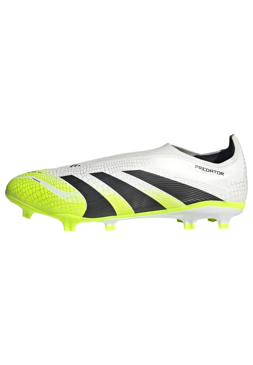 Adidas Unisex League Laceless Firm Ground/Multi Ground Football Boots, Cloud White/Core Black/Lucid Lemon, 43 1/3 EU