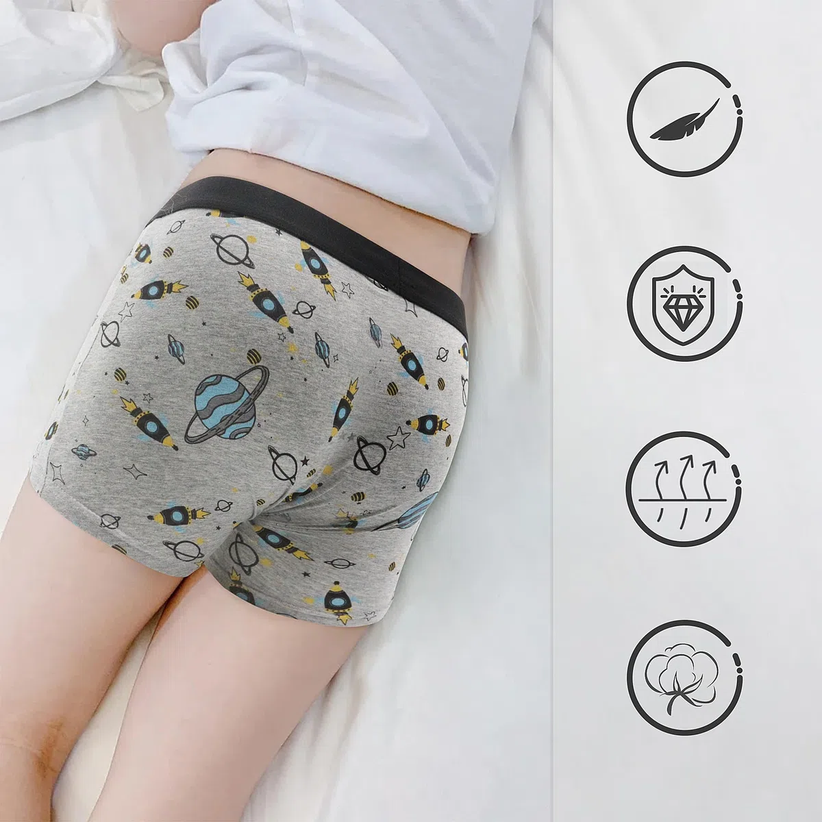 Boxer Bambino con Elastico in Vita, Boxer per Ragazzi (Confezione da 12) - Boxer da Bambino in Cotone Intimo Boxer in Cotone per Ragazzi 3-14 Anni Multicolore