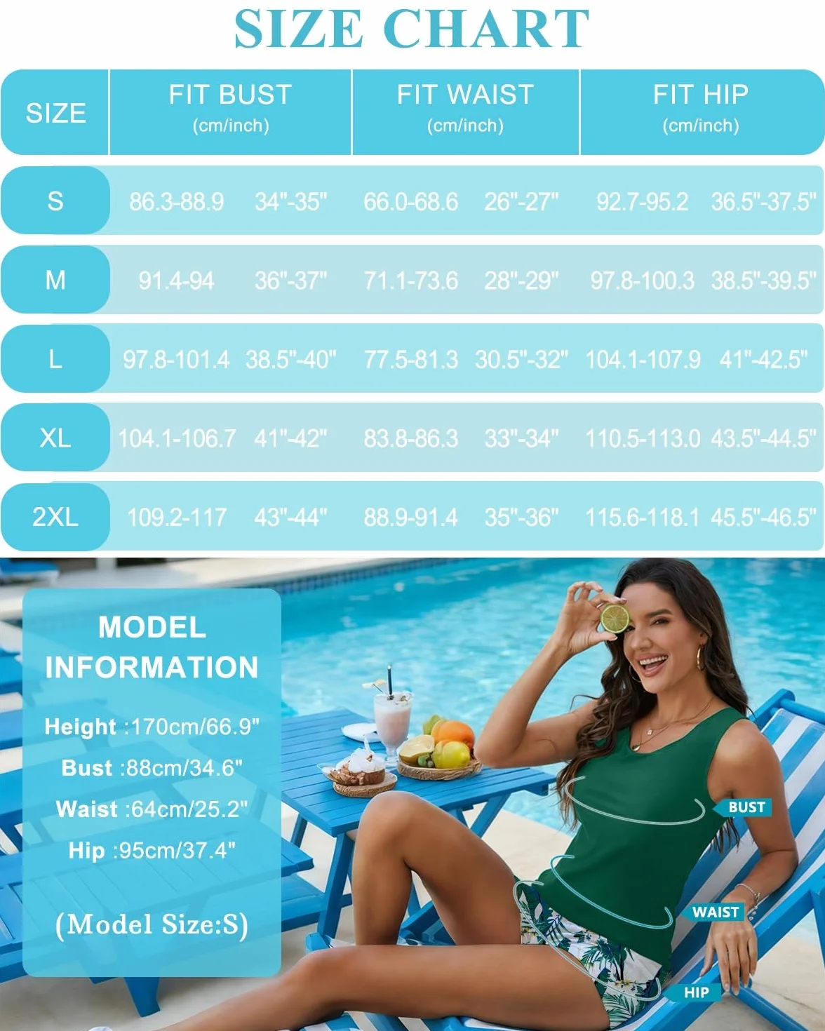 Yutdeng Tankini da Donna in 3 Pezzi Canotte Top e Bikini Push Up e Pantaloncini da Bagno a Vita Alta Costume da Bagno Sportivo Tankini Coprente Contenitivo per Mare Piscina Spiaggia