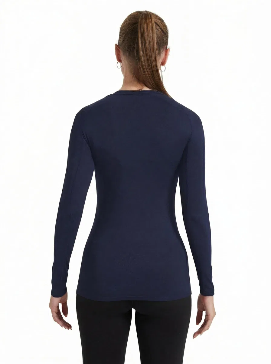 YUSHOW Confezione da 3 magliette da donna a compressione, a maniche lunghe, funzionali, per il fitness, per la corsa, traspirante, per il jogging, la palestra, per