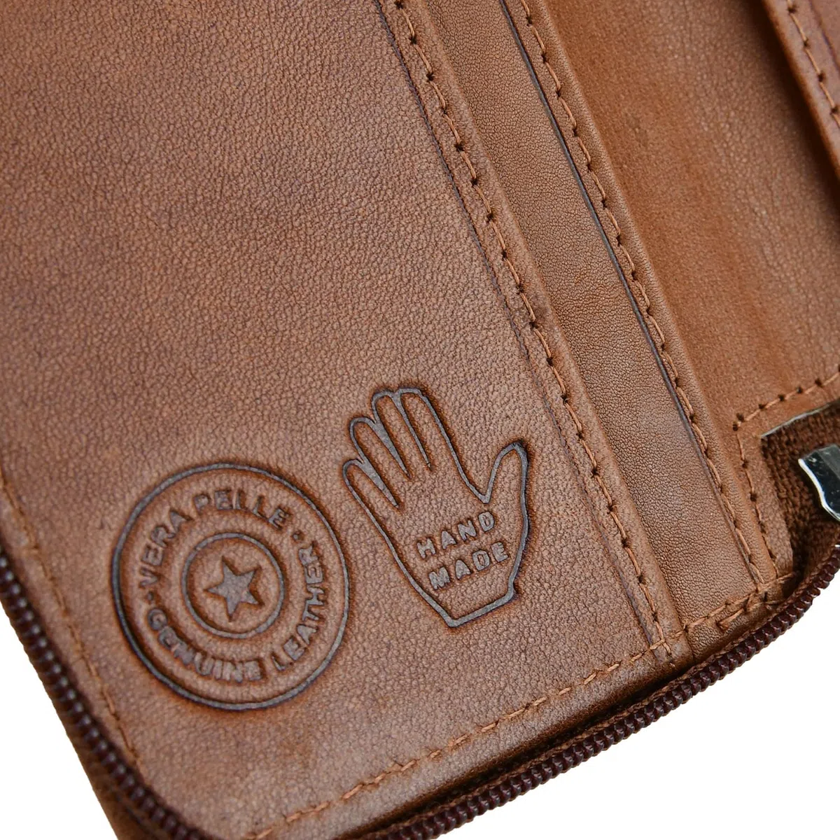 CONTE MASSIMO Portachiavi Per Uomo e Donna, Vera Pelle Con Cerniera, Ganci e Tasche, Con Scatola Regalo