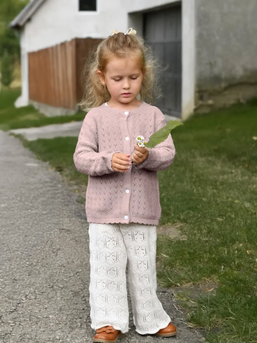 Miipat Bambino Ragazza Cardigan Maniche Lunghe Pulsante Solido Colore Maglieria Maglione per Bambina Casual Vestiti Bambini Neonato