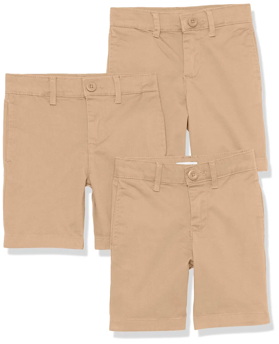 Amazon Essentials Bambini e Ragazzi Bermuda Senza Pence in Tessuto Uniforme (Resistenti alle Pieghe)