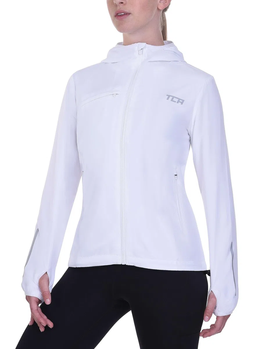 TCA Giacca Softshell da Corsa Donna. Giacca Riflettente Traspirante e Ripiegabile con Tasche con Cerniera