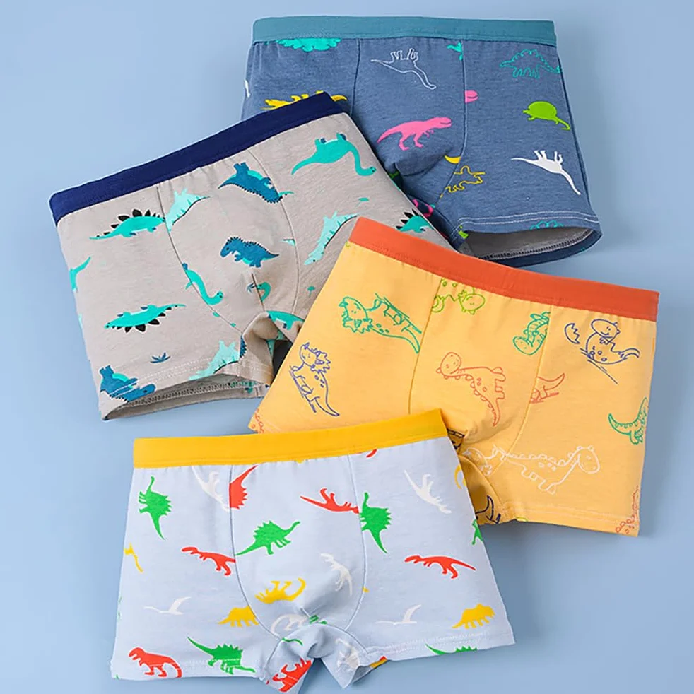 JackLoveBriefs Ragazzi Boxer Shorts Cotone Dinosauro Orso Polare Modello Intimo Ragazzo Confezione da 12, 1-13 Anni