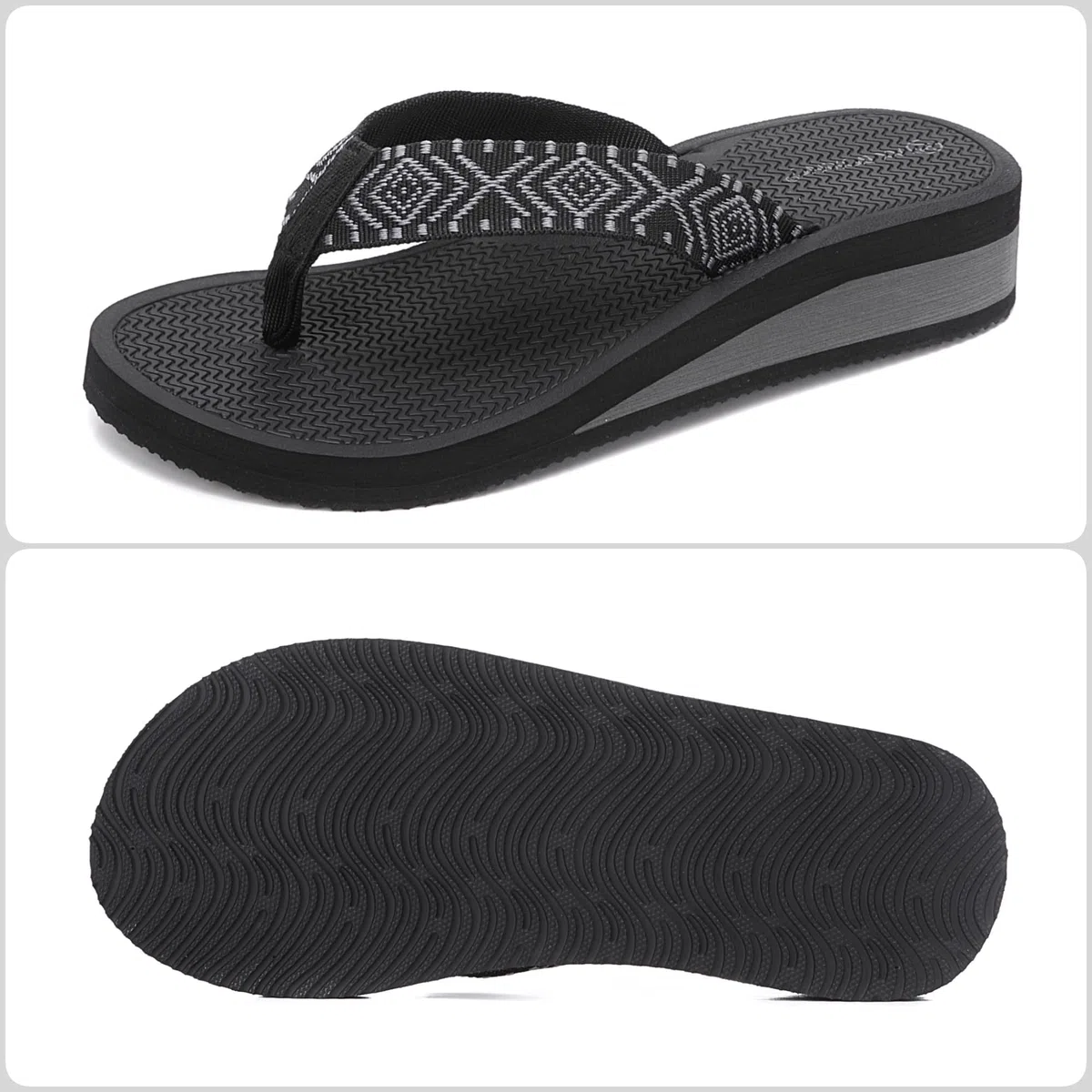 AX BOXING Infradito Donna Zeppa Leggero Ciabatte Wedge Sandali Estive Platform Comodi Pantofole per Mare Spiaggia e Piscina Interno Esterno 36-41 EU