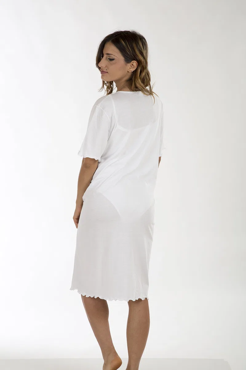 Premamy - Camicia Clinica per Premaman, Modello Aperto Davanti, Cotone Jersey, Pre-Post Parto