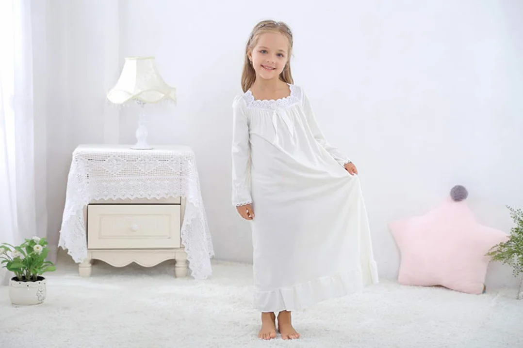 Verve Jelly Filles à manches longues chemise de nuit pyjamas enfant en bas âge robe de nuit pyjama princesse enfants chemise de nuit robes de nuit pour les filles