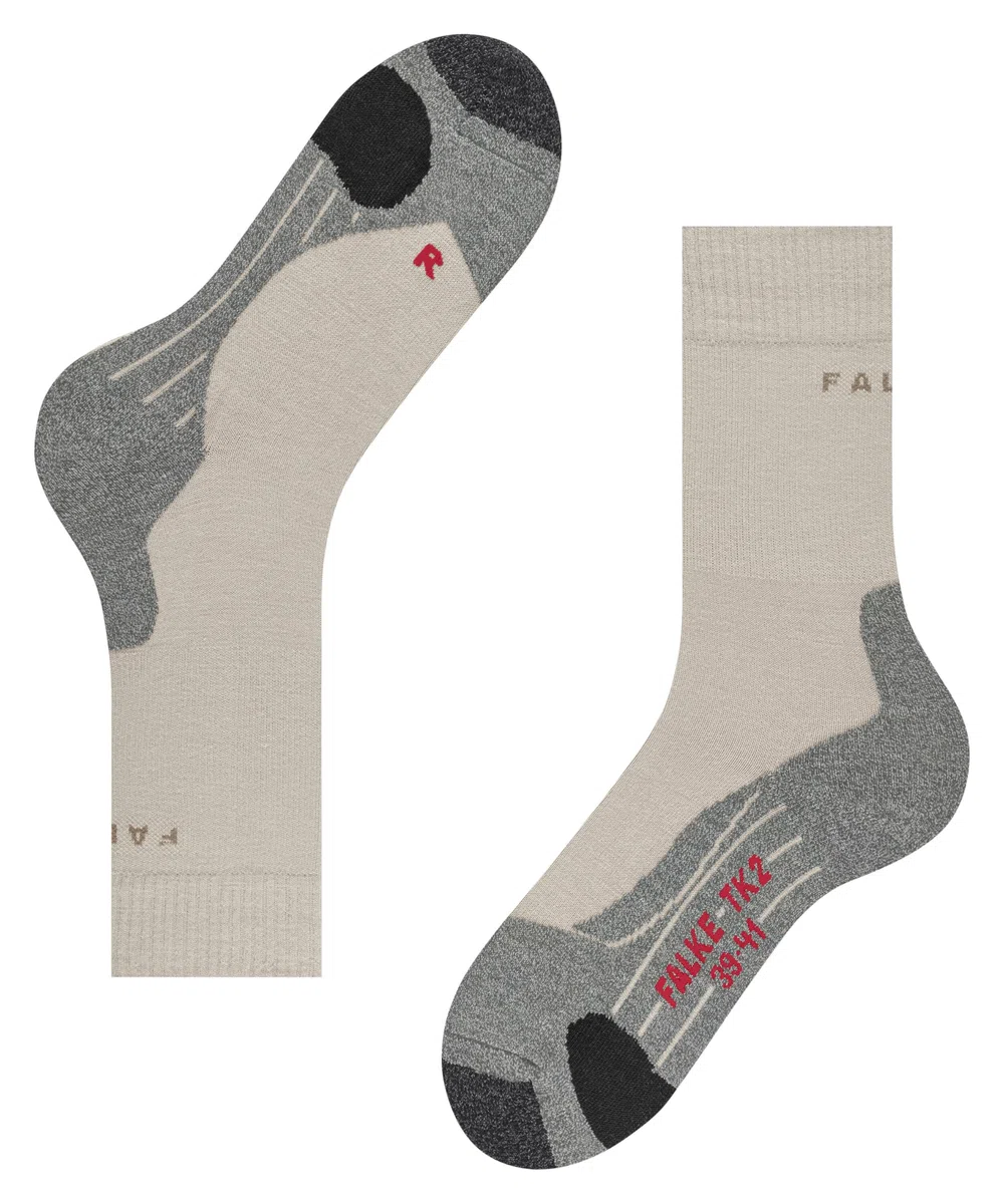 FALKE uomo TK2 calzini da escursionismo imbottitura media anti-vesciche lunghe calde calze da trekking traspiranti asciugatura rapida termoregolanti antiodore lana filo funzionale 1 paio
