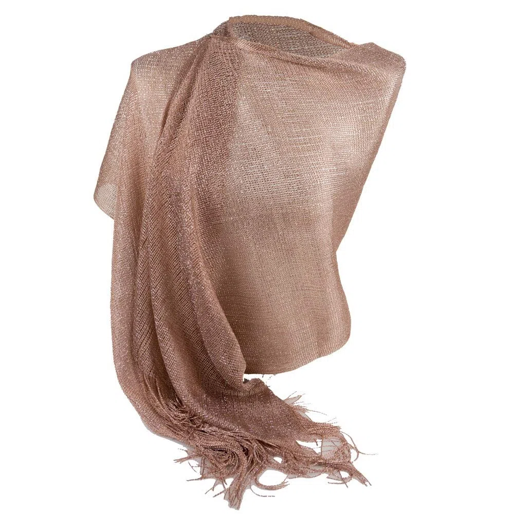 Stola cerimonia coprispalle elegante a rete con frange foulard scialle grande sciarpa lurex da matrimonio per abito da sera giorno primavera estate 2026