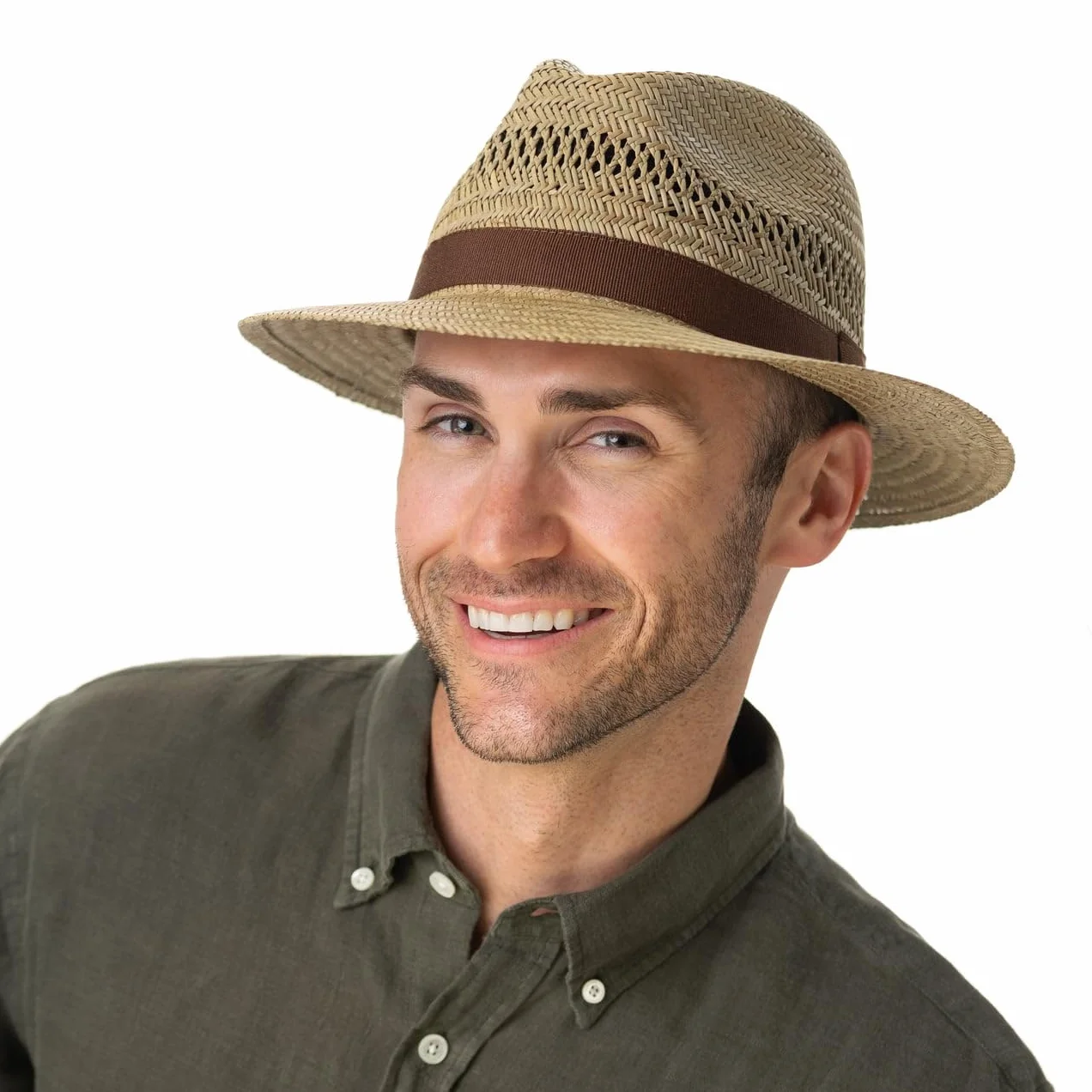 LIPODO Sun Traveller Cappello Traveller Paglia con Fascia Marrone Made in Italy Unisex Primavera Estate