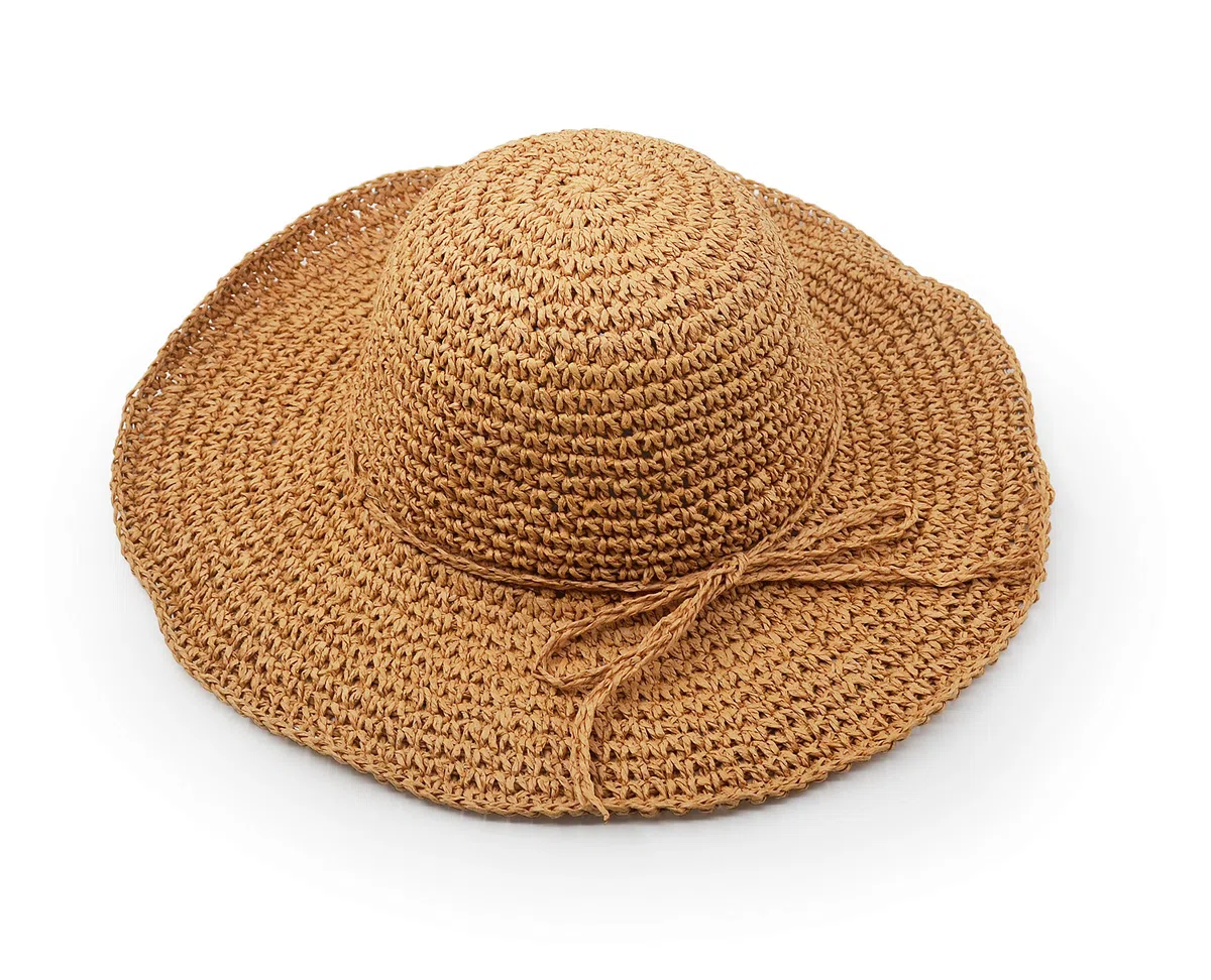 UltraKey Cappello di Paglia, Fatto a Mano Spiaggia Larga Cappello Pieghevole all'aperto Cappello da Spiaggia Copricapo per Adulti Bambini Uomo Donna