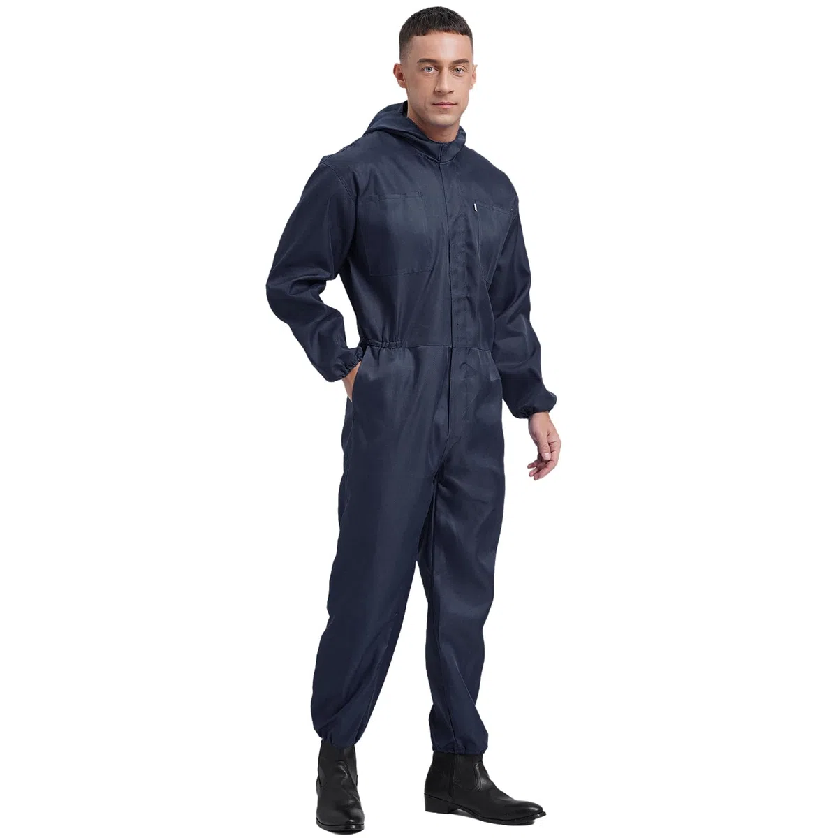 Oyolan Tuta da Lavoro Uomo Tuta Lavoro con Cerniera Multi Tasche Abbigliamento da Lavoro Meccanico S-4XL