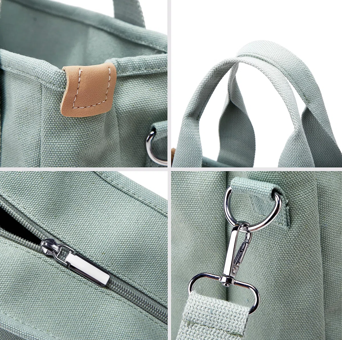 Halemet Piccola borsa tote con cerniera da donna Borsa a tracolla in tela, borsa hobo