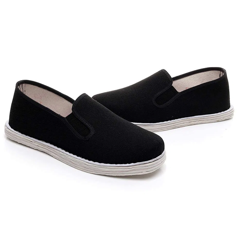 Scarpe Kung Fu con Suola in Cotone, Scarpe Arti Marziali Tai Chi, Pantofole per Tai Chi, Pantofole Chiuse, Cinese Tradizionale di Pechino Scarpe Kung Fu Tai Chi,Unisex Nero