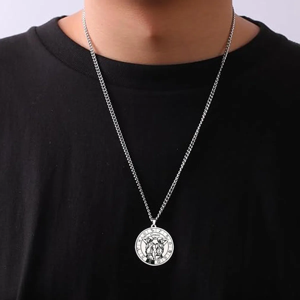 Set da uomo con segno zodiacale, collana e bracciale a costellazione in acciaio inox, braccialetto elastico di perle, regalo di compleanno