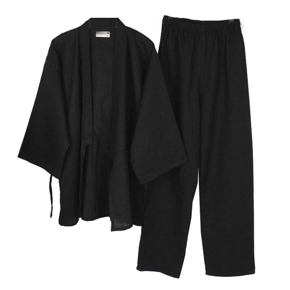 Kimono Giapponese da Uomo in Cotone Hanfu Abito da Pigiama Antico Plus Size Abbigliamento taoista Zen Abbigliamento A