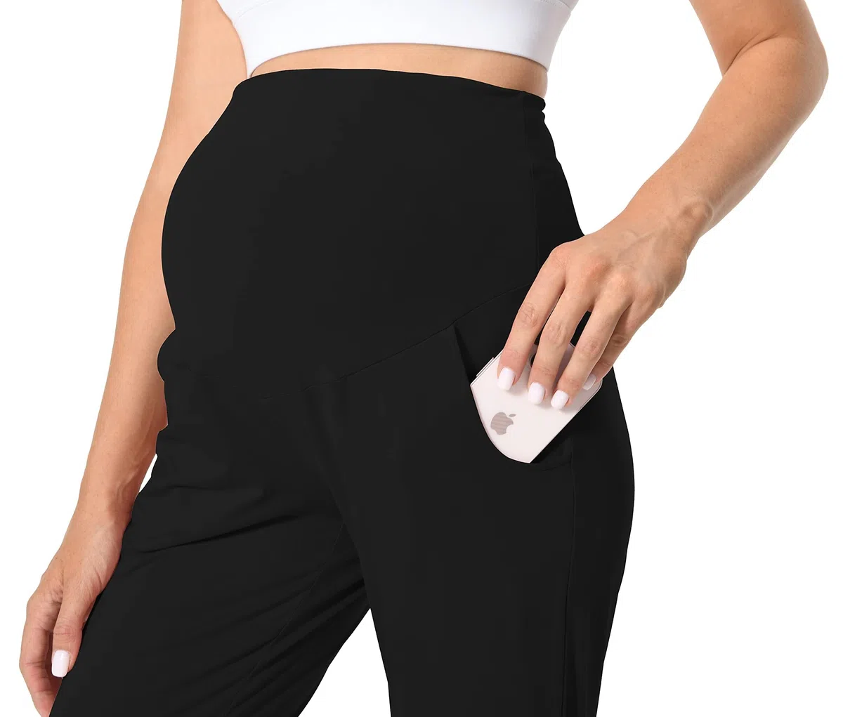 Foucome Pantaloni da jogging premaman da donna sopra il pancione elasticizzati pantaloni della tuta per allenamento sportivo lounge pantaloni gravidanza con tasche