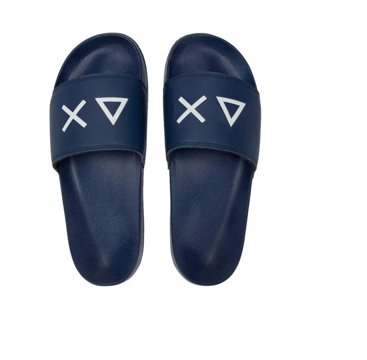 SUN68 X36110 Slippers Logo Navy Blue Ciabatte per Uomo in Gomma