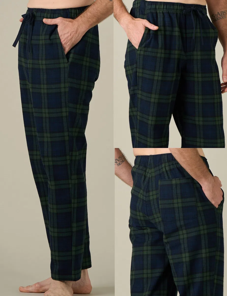 LAPASA Pantaloni Pigiama Uomo a Quadri, Pantaloni da Casa Lunghi Comodi con Tasche Laterali (M39 Flanella di Cotone / M128 Micropile)