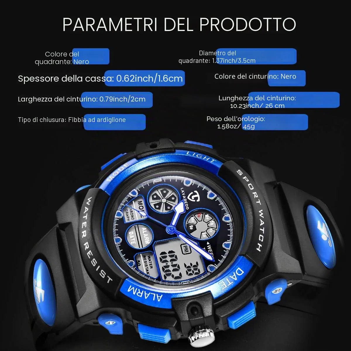 aswan watch Orologi, Orologi per bambini, Adolescenti Sport all'aria aperta Orologi digitali Orologi digitali multifunzione impermeabili con luci a LED e orologi da polso per bambini