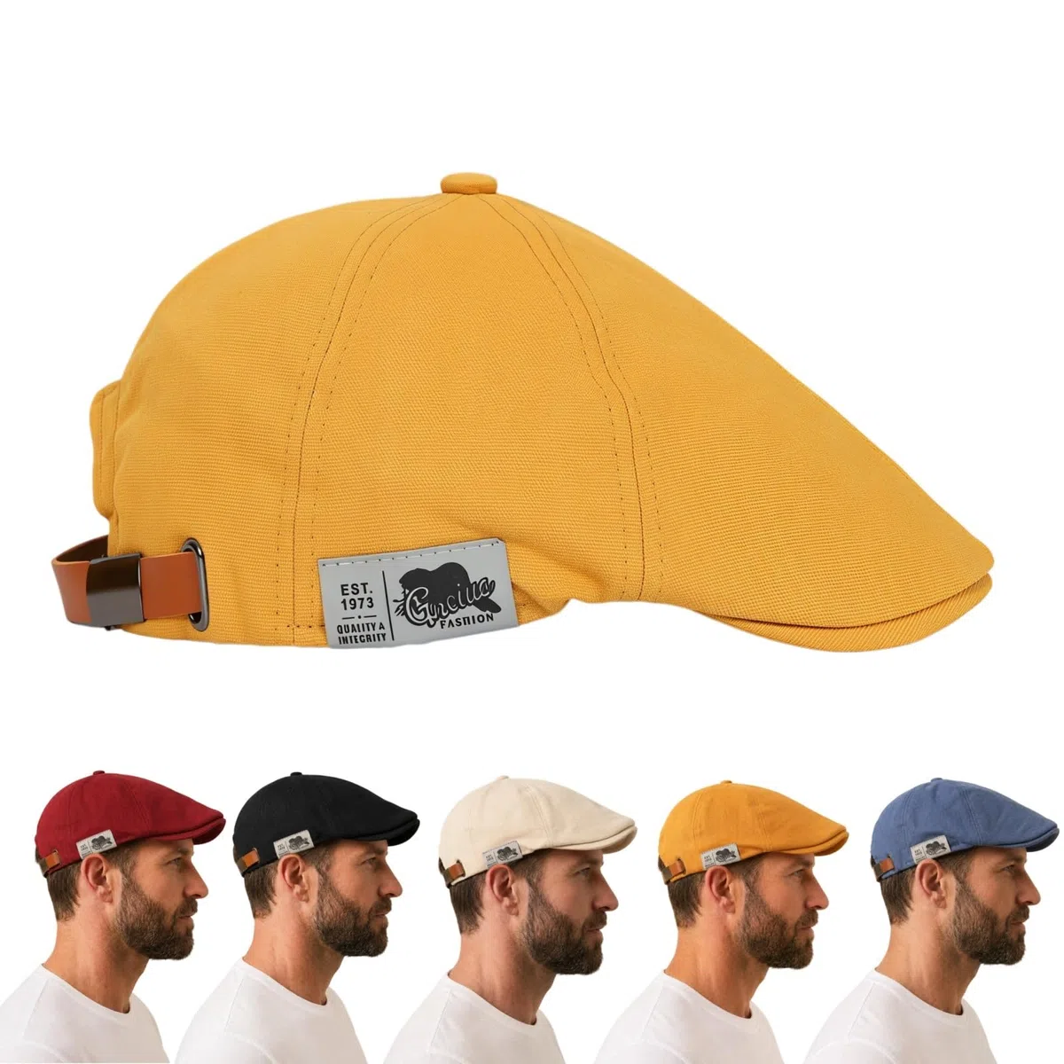 Gentiluomo Berretto Estivo, Coppola Uomo Estiva Regolabile Berretto Piatto Basco Leggero Cotone Traspirante Profilo Basso Cappello Casual Unisex Protezione Solare Cappello Urbano