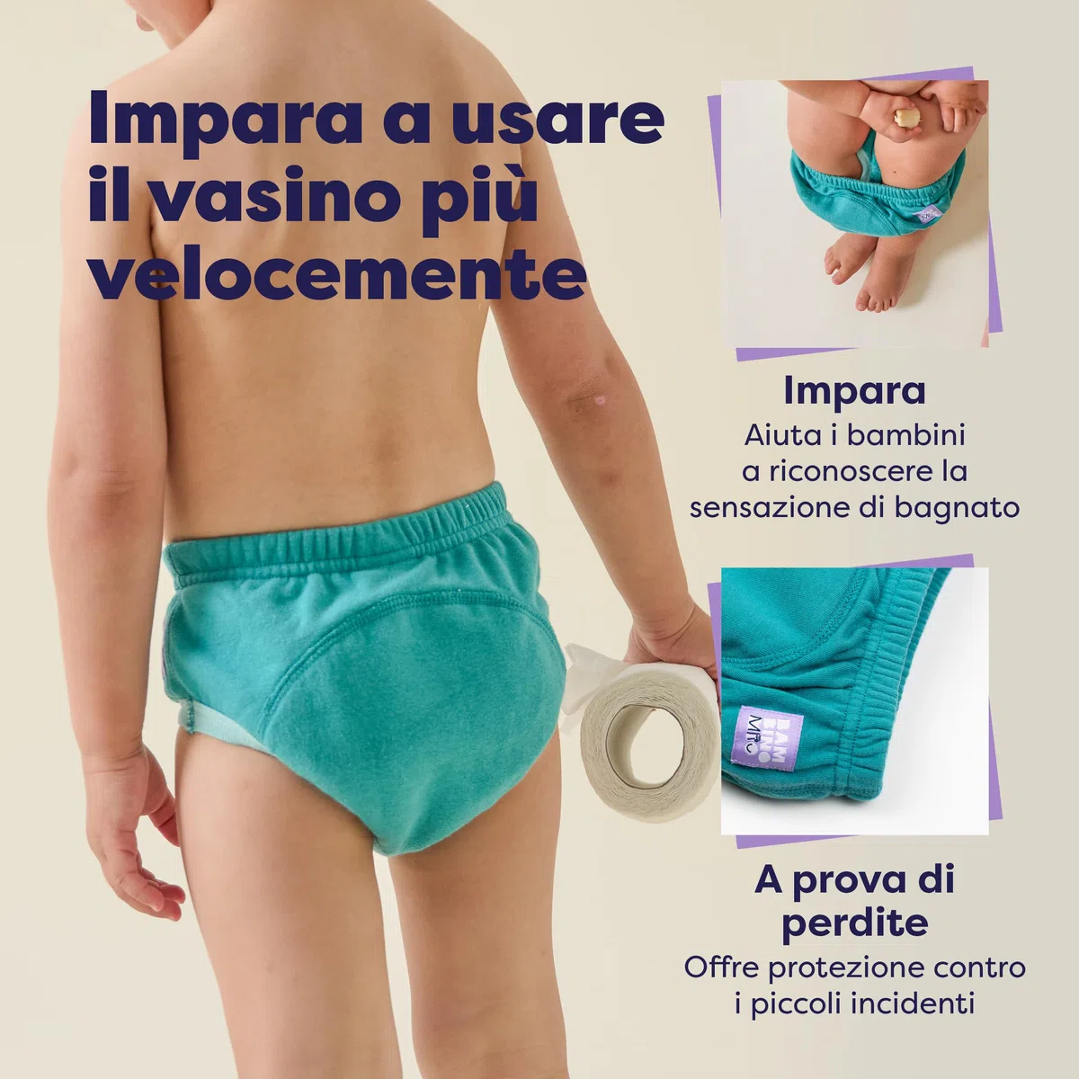 Bambino Mio Confezione da 3 | Mutandine di Apprendimento (2 a 3 anni/Orsacchiotto Adorable) | Prodotto in Europa, Bimbi Bambini Cotone Lavabili