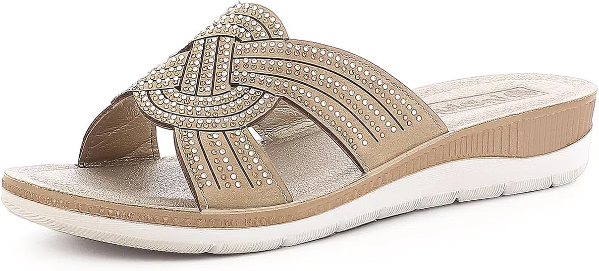 inblu Ciabatta Donna BV-14, Bianco, Pantofole Woman Mare Piscina