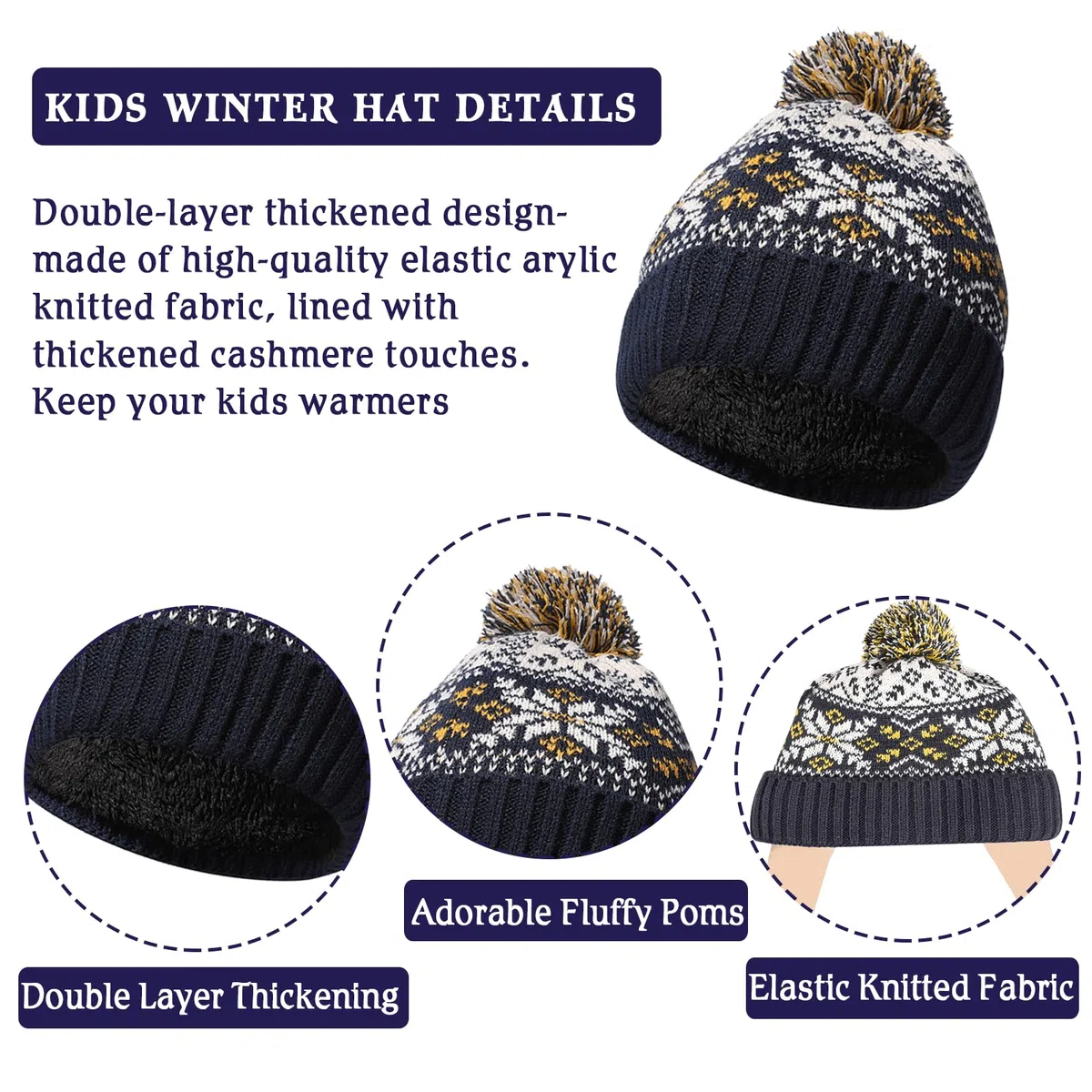 Cappello Invernale per Bambini Guanti Sciarpa Set, 3 in1nverno in Pile Addensato Cappello a Maglia Termica Sciarpa Guanti Set, per Bambini Ragazzi Ragazze, 2-7 Anni
