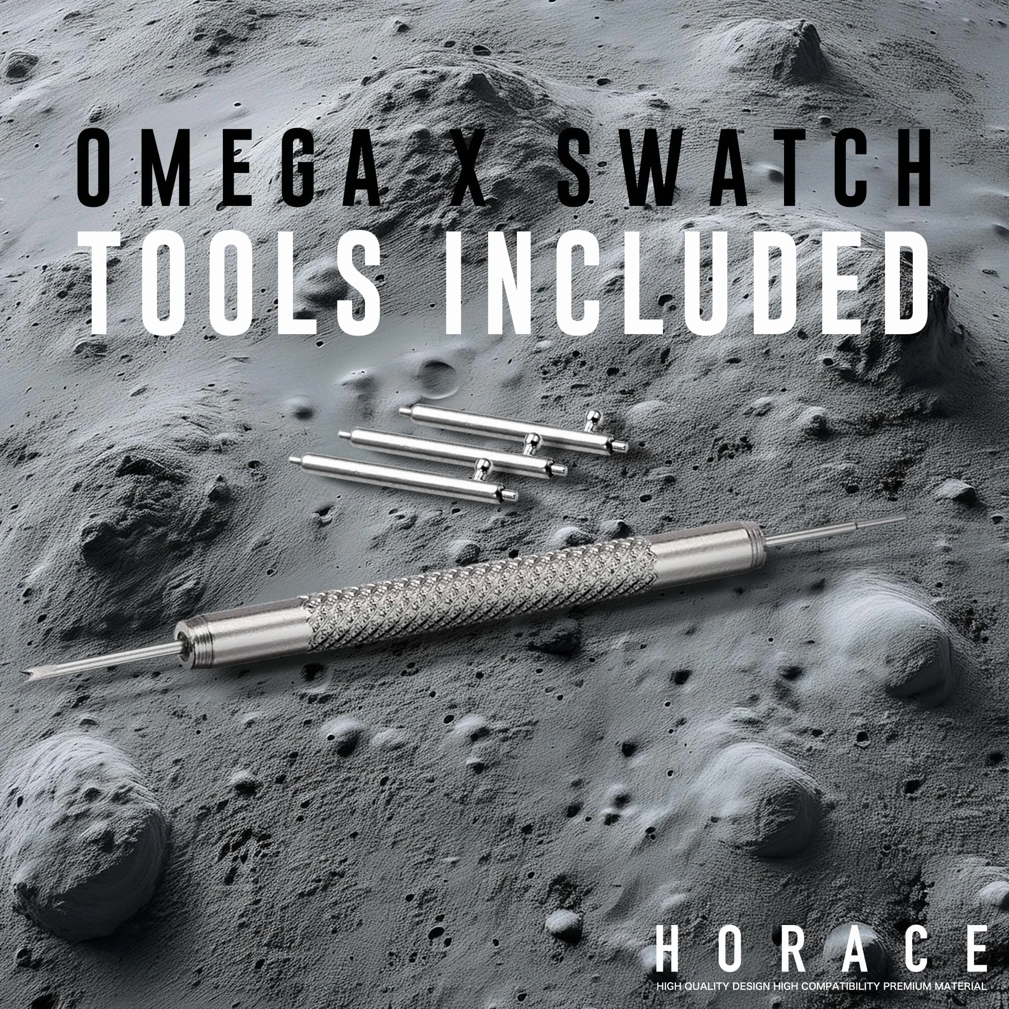 HORACE Cinturino universale da 20 mm in silicone LSR con sgancio rapido – Texture premium con linea colorata – Compatibile con Omega x Swatch MoonSwatch