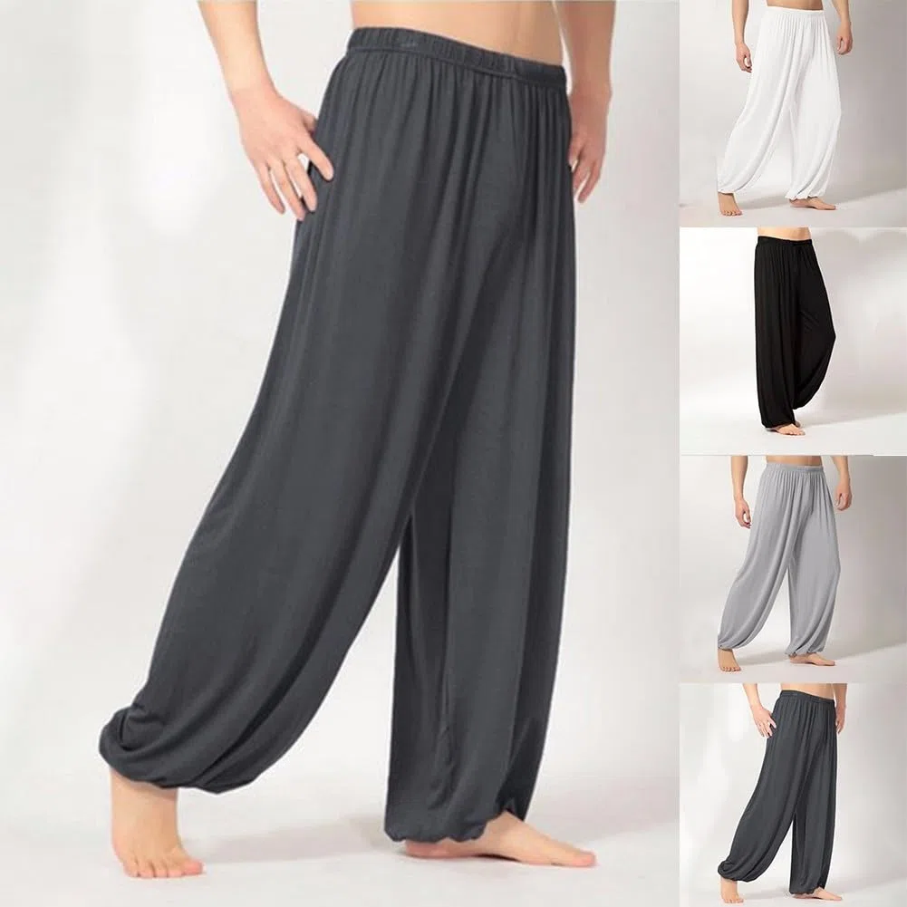 Pantaloni leggeri per Tai Chi per l'estate, ideali per l'allenamento di arti marziali (M, nero)
