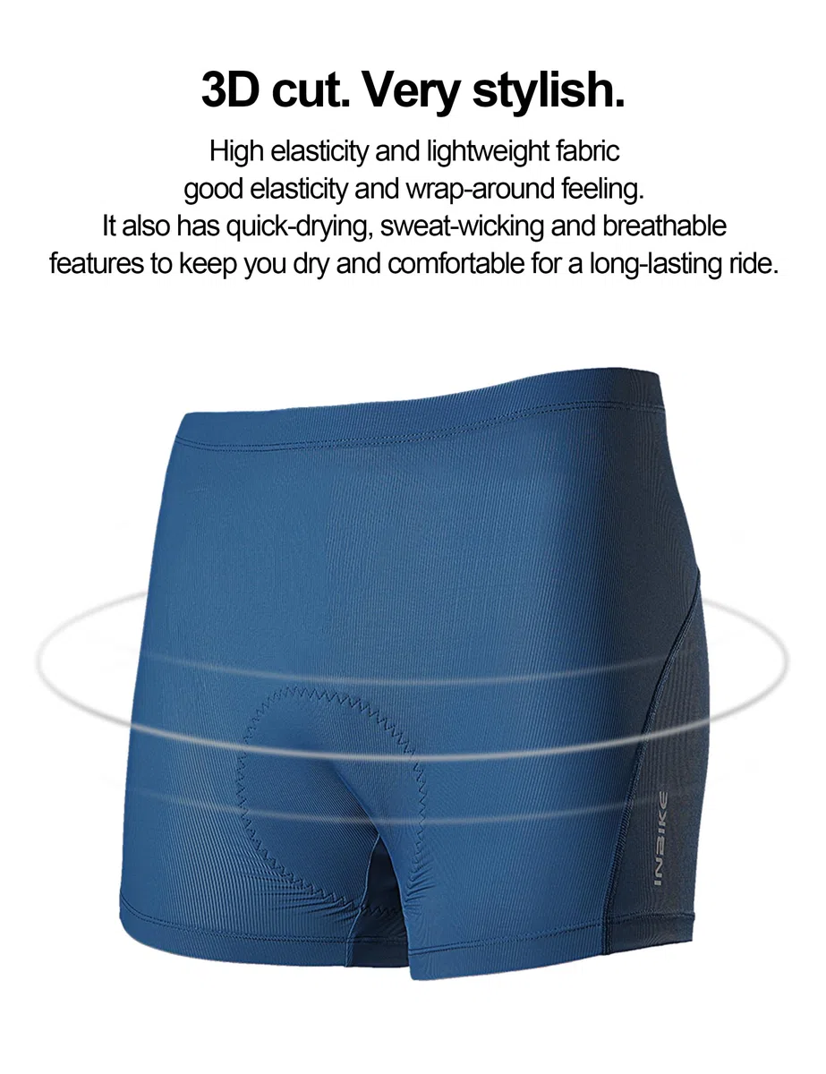INBIKE Pantaloncini Ciclismo Uomo Intimo Ciclismo con Fondello Pantaloncini Bici Imbottiti Gel Traspirante Boxer Bici Biancheria Mutande MTB