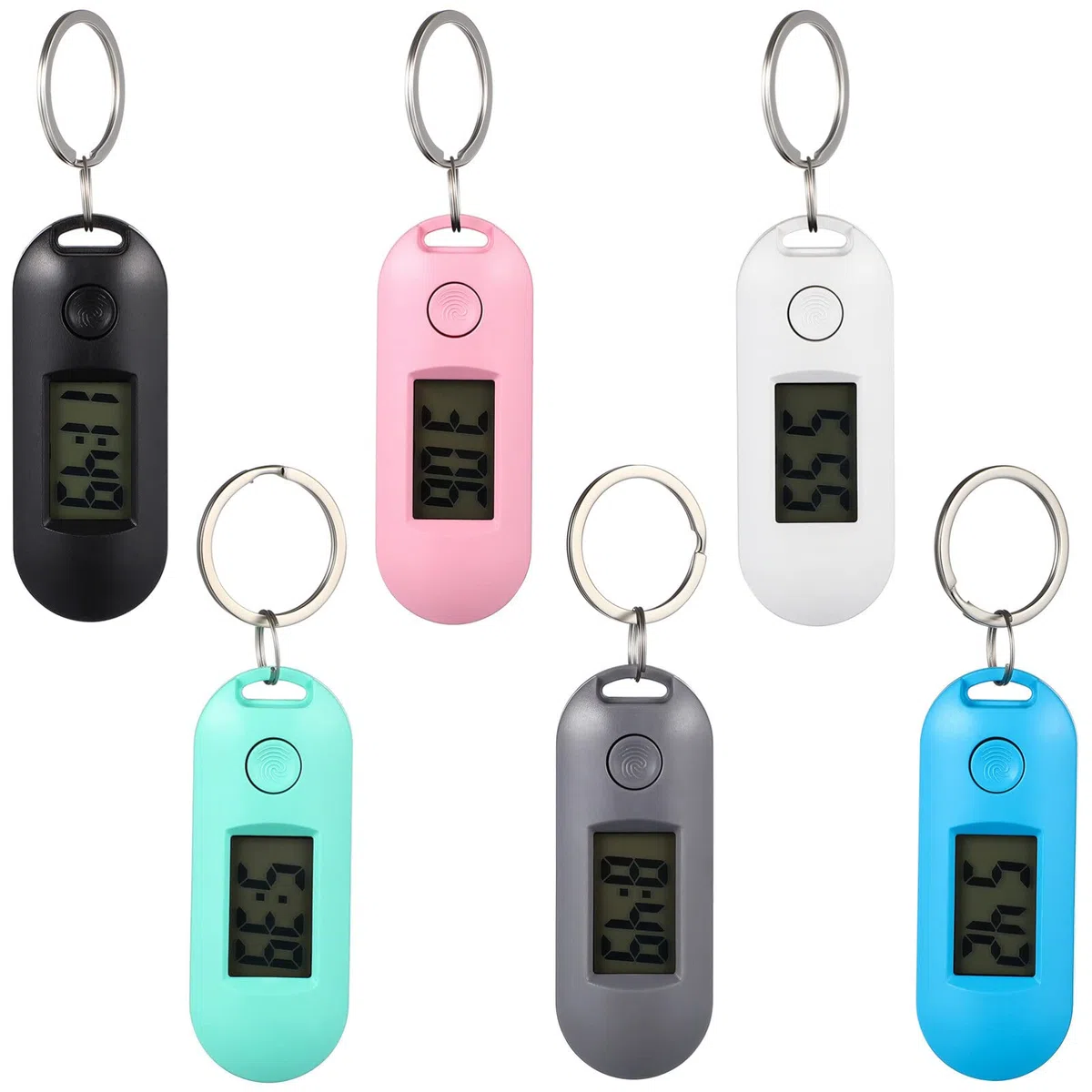 iplusmile Portachiavi Portachiavi Orologi Da Tasca Portatile Orologio Digitale Piccolo Orologio Elettronico Con Clip Della Catena Orologi Per Zaini Bambini Studenti (6 Pezzi) Sveglia, come mostrato