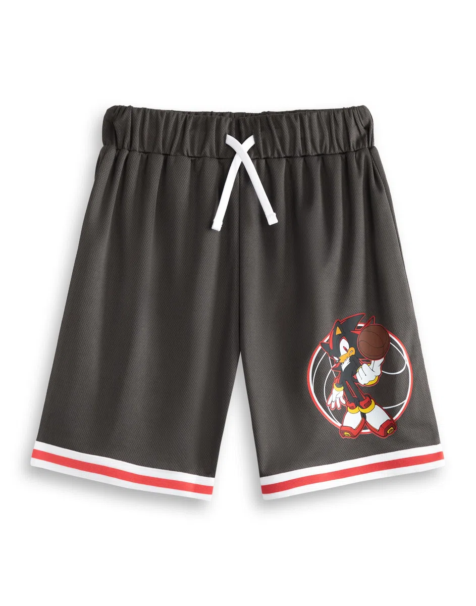 Sonic The Hedgehog Set da basket da 2 pezzi Shadow in nero | Abbigliamento sportivo unisex per bambini | Maglia da basket senza maniche con design a fumetti | Abbigliamento sportivo per bambini